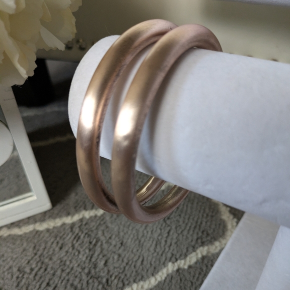 Rose Gold Tone Bangle Set - Picture 2 of 15